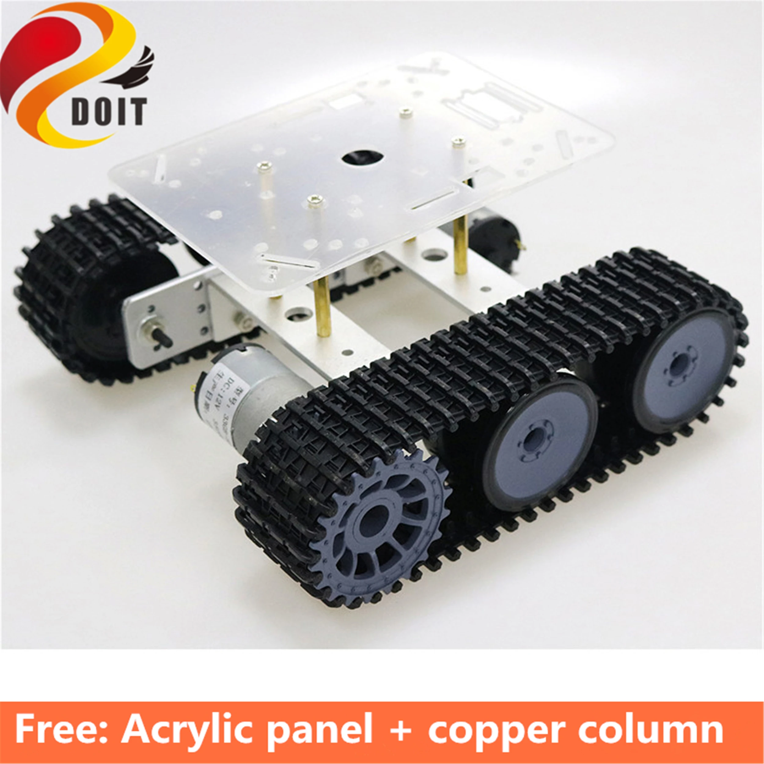 

SZDOIT Metal Smart Mini TP100 Crawler Robot Tank Chassis Kit With 2pcs DC Motor DIY For Arduino Education Toy Free Acrylic Panel