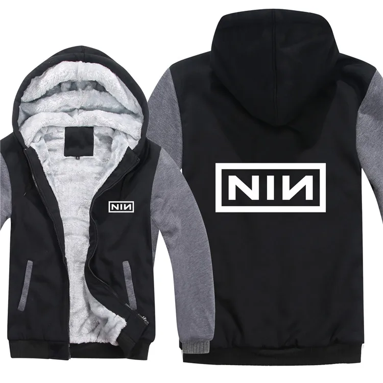 Nin Nine Inch Nails толстовки мужские модные пальто пуловер шерстяной подклад куртки Nin Nine Inch Nails толстовки с капюшоном