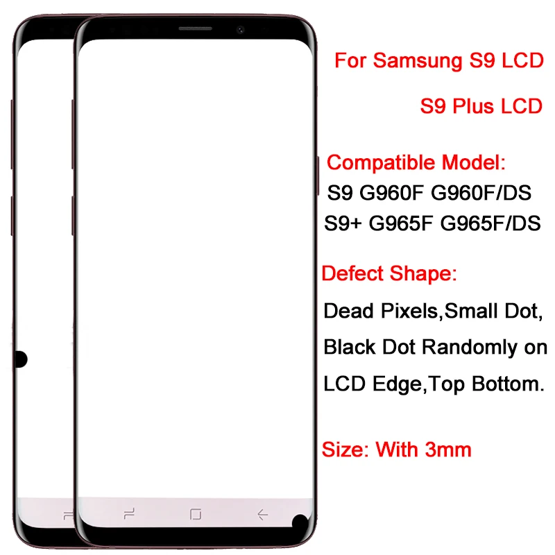  Original S9 LCD For Samsung Galaxy S9 Plus LCD With Frame Super Amoled 2960*1440 SM-G965F G960F Tou