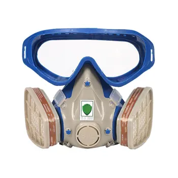 

Anti PM2.5 Full Face Respirator Gas Mask Safety Chemical Anti-Dust Filter Military Eye Goggle Set Workplace Safety Protection