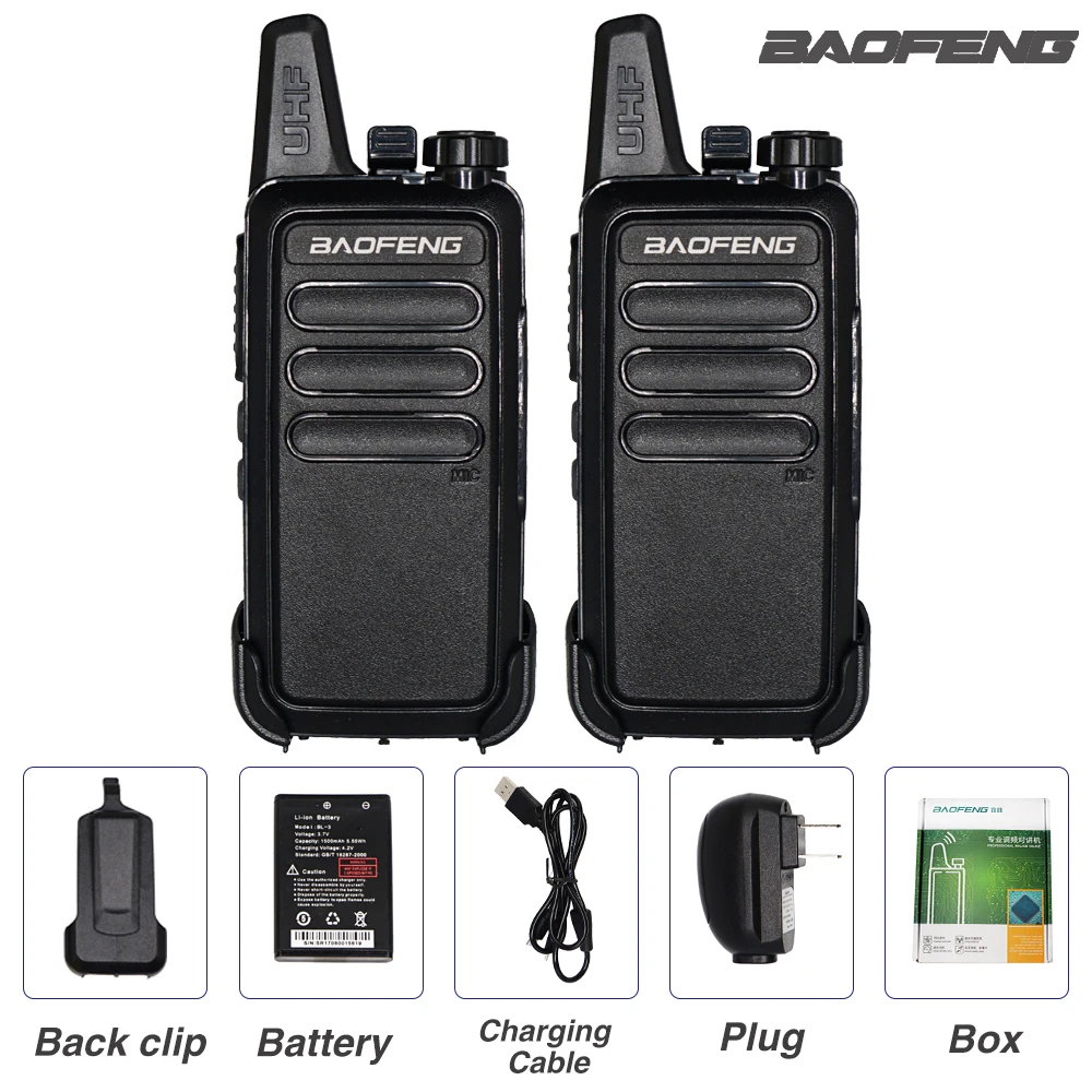 2PCS with box Мини Baofeng BF-R5 рация 5 Вт fm-трансивер KDC1 портативная двухсторонняя CB Ham радиостанция WLN KD-C1 коммуникатор USB зарядка - Цвет: 2PCS with box