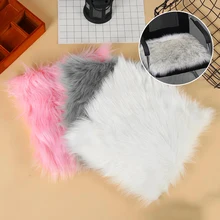30 см квадратное одеяло диван коврики спальня мягкая пушистая шерсть искусственный мех овчины стулья сиденье подушки мохнатой области