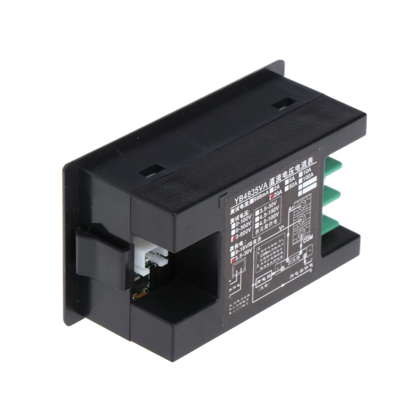 DC 600V 20A двойной цифровой вольтметр Амперметр вольт ампер тестер Манометр красный+ зеленый светодиодный