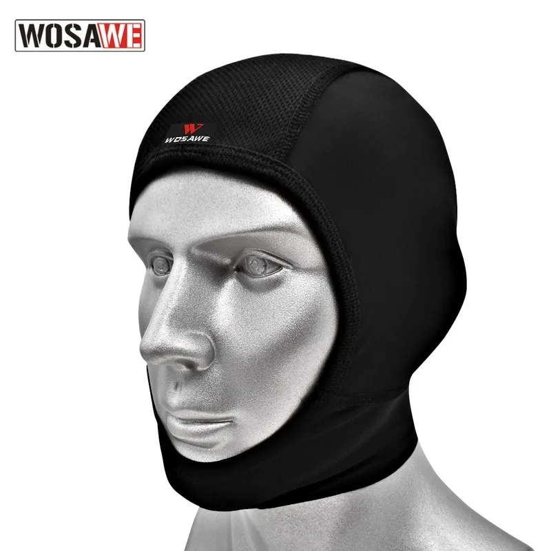 WOSAWE Autumn Winter Men's Warm Cycling Cap Cycle Bike Bicycle Head Caps Breathable Elastic Under Helmet Liner Motorcycle Cap