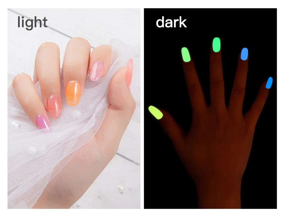 ROSALIND светящийся гель Полировка Для ногтей Дизайн ногтей УФ гель флуоресцентный лак для ногтей Клей поли гель маникюр светится в темноте TSLM1