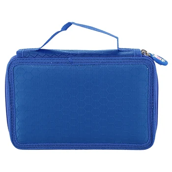 

High Capacity Holder Stationary Pencil Case Pen Box Storage Bag New, 2 Layers blue