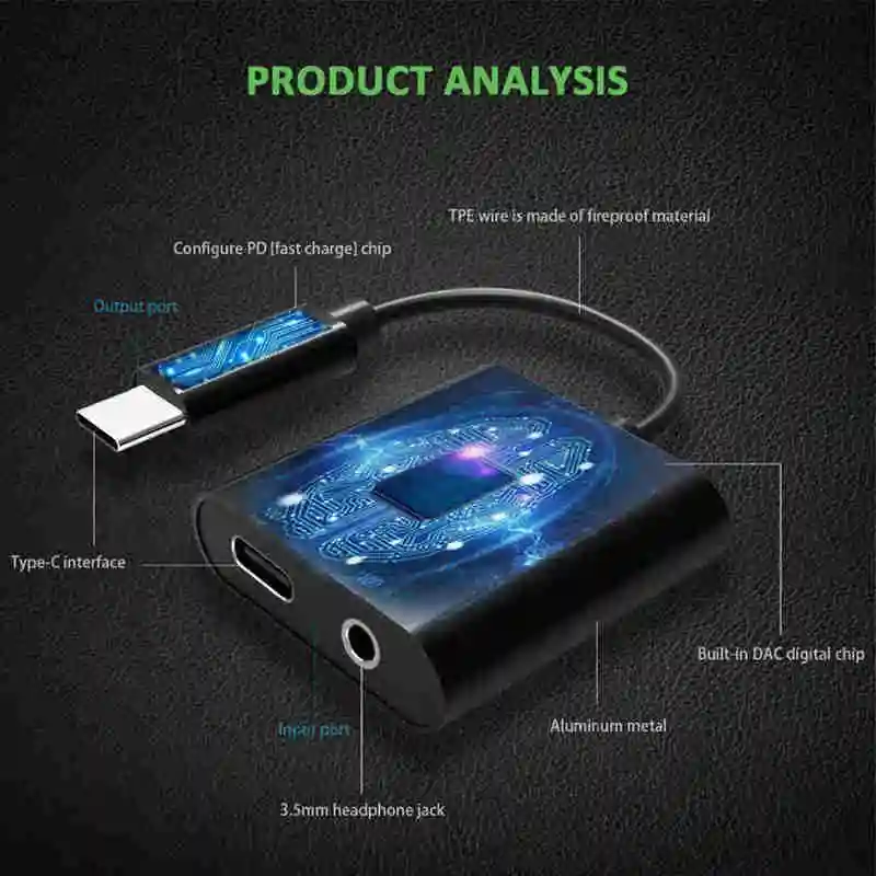2 In 1 Usb Type C To 3 5Mm Headphone Jack Adapter For Ipad Pro Huawei P20 Pro Aux o Charger Splitter For Htc Google Pixel