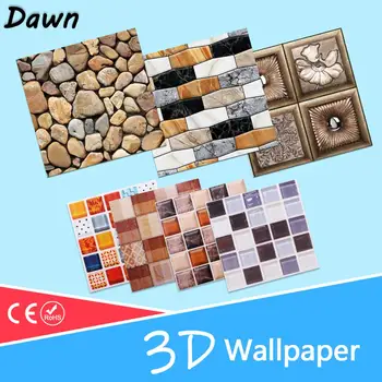 

3D Wall Sticker Marble Brick Peel and Self-Adhesive Wall paper Waterproof DIY Kitchen Bathroom Home Wall Stick PVC Tiles Panel