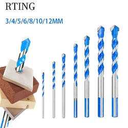 Mèches de forage professionnelles en carbure de tungstène, utilisées pour percer le verre, les carreaux de céramique, le béton et le métal, jeu de forets de 3 à 12mm 