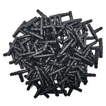 

Promotion! 200Pcs 1/4 Inch Universal Barbed Tee Fittings, Drip Irrigation Barbed Connectors for 1/4 inch Water Hose Connectors