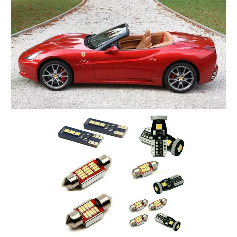

9x Car Led Interior Lighting For Ferrari California Error Canceling LEDs Front Rear Reading Door Footwell