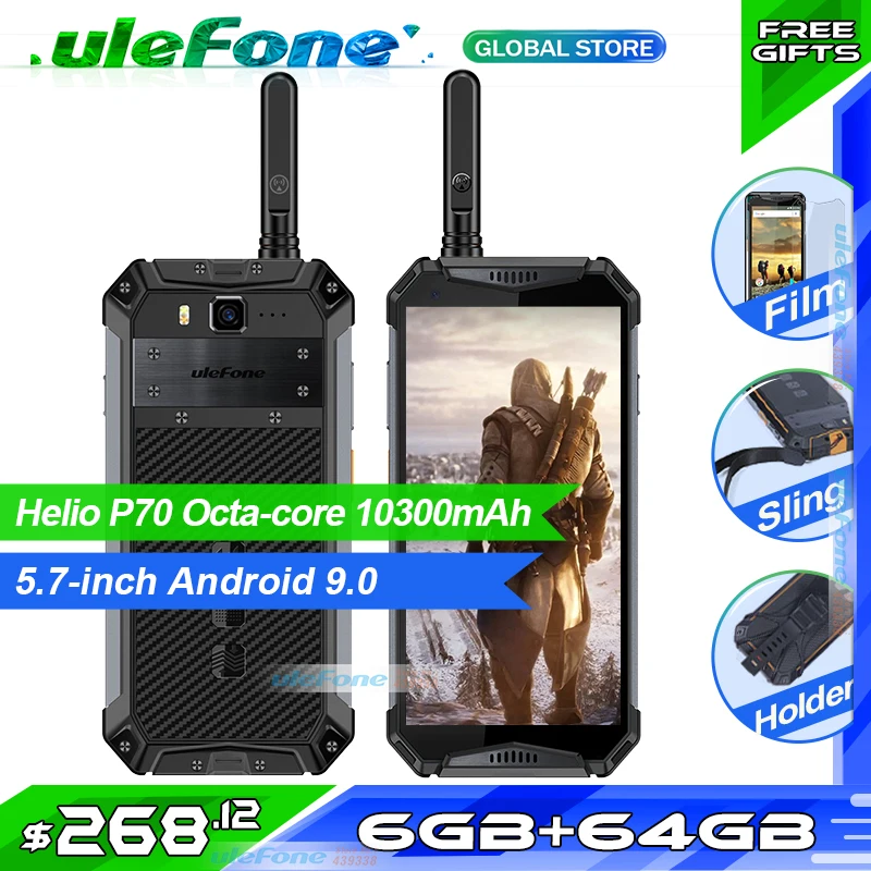 Ulefone Power 3WT IP68 Водонепроницаемый мобильного телефона 10300 мАч 5," FHD+ безрамочный экран Octa Core 6 ГБ+ 64 ГБ helio P70 Android глобальная версия смартфона