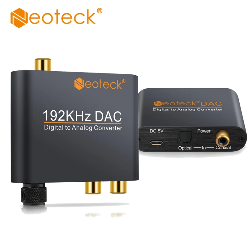 Neoteck DAC аудио преобразователь коаксиальный Оптический к RCA 2.1CH Toslink аналоговому