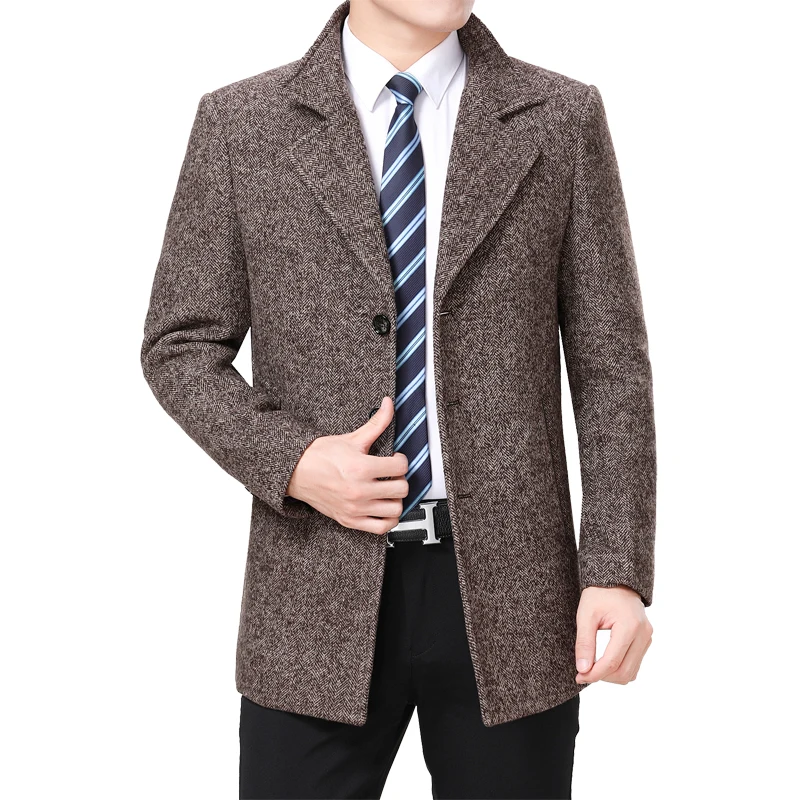 2020 Men Wool Coat Autumn Woolen Jacket Pea Сoat Winter Wool Blend Jacket High Quality Men Tweed Coat Korean Turn-down Collar 2020 Men Wool Coat Autumn Woolen Jacket Pea Сoat Winter Wool Blend Jacket High Quality Men Tweed Coat Korean Turn-down Collar