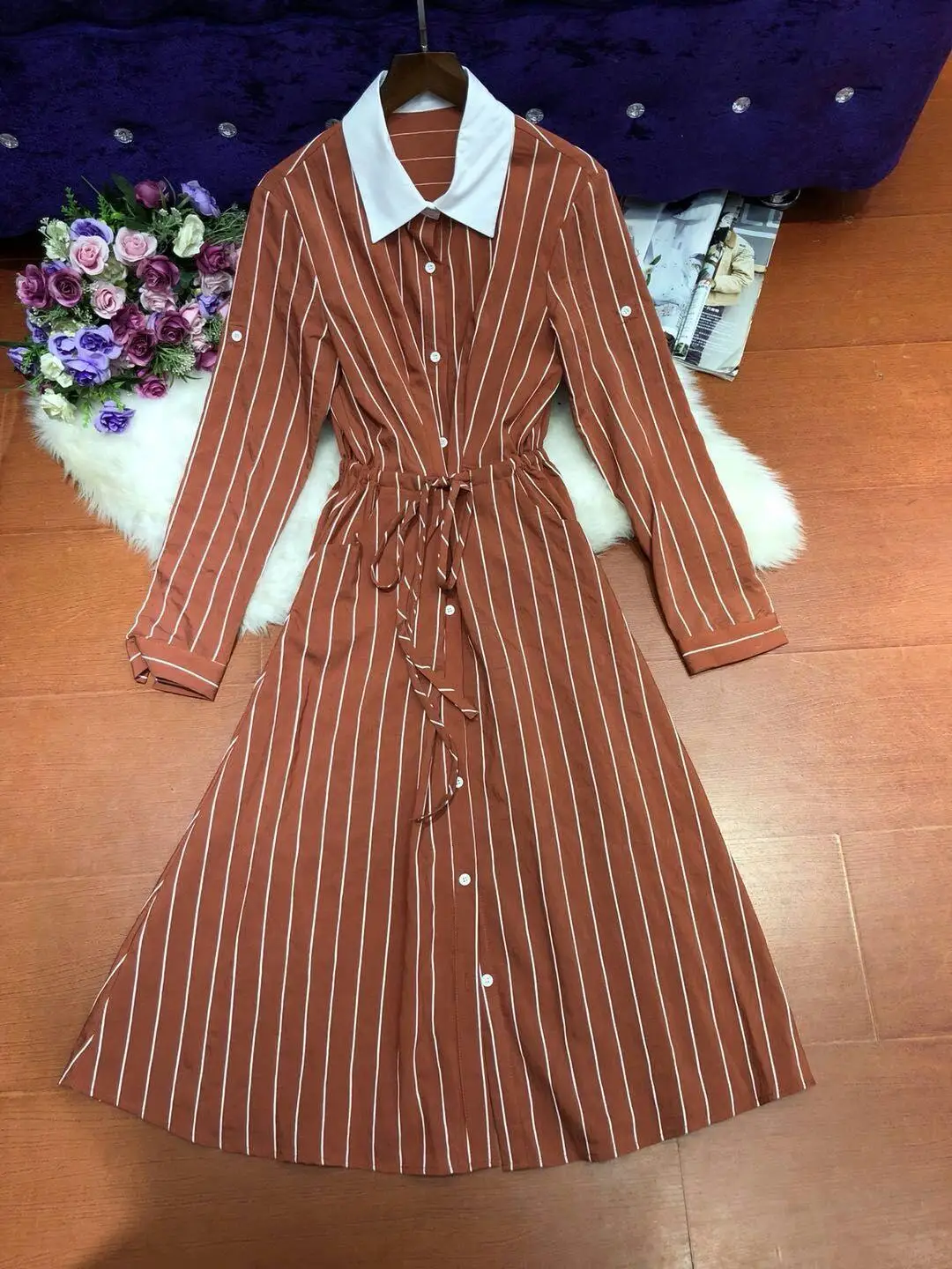 The new summer show thin belly tall waist dress