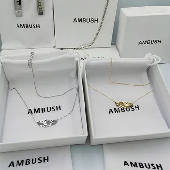 

Titanium Alloy Solid Ambush Feather Pendant Necklace Men Women Accessories