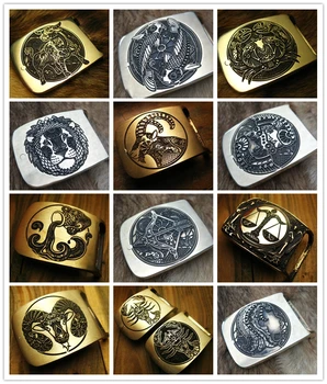 

Handmade The Twelve constellations pattern High-grade Brass Belt Buckle ｜ Men's Belt Head ｜ Belt Accessories