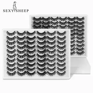 Sexysheep-cílios postiços de vison, 5, 16, 3, 4 pares, cílios postiços de vison, grande volume, extensão de cílios para maquiagem