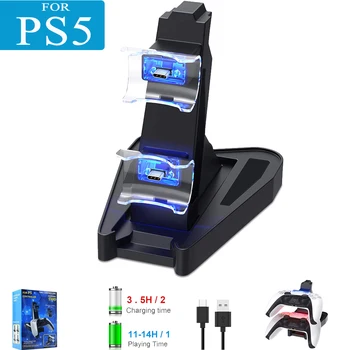 

PS5 Controller Charger Stand Station For Sony Playstation 5 PS5/PS4 Pro/PS5 Slim Game Controller Dual USB LED ps 5 Charging Dock