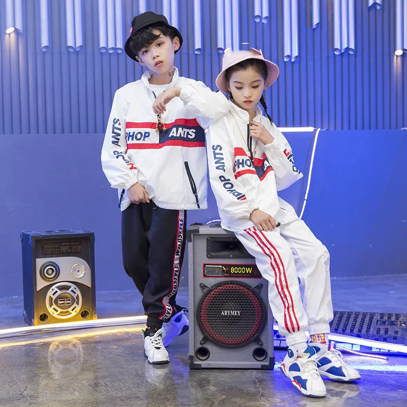 2018 Autumn Boys Girls Street Dance Clothes Suit Children's Fashion Printing Performance Tracksuit Kid Hip-Hop Sportswear Outfit (5)