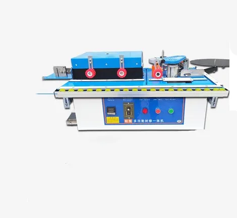 

multi edge banding trimmer machine with gluing, trimming and end cutting with rotate function for straight,curve Automatic tape