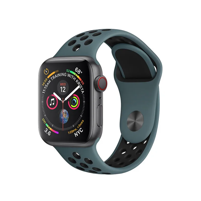 Силиконовый ремешок для apple watch 42 мм 38 мм correa iwatch 5 4 3 44 мм 40 мм спортивный браслет pulseira apple watch 5 4 аксессуары