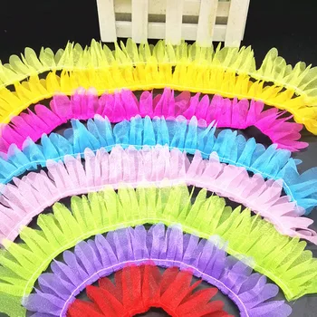 

1M Laces Guipure Petal Tulle Lace Fabric Pleated Lace Trim Width 3.5cm Doll Sewing Accessories For Dress encajes dentelle JH11