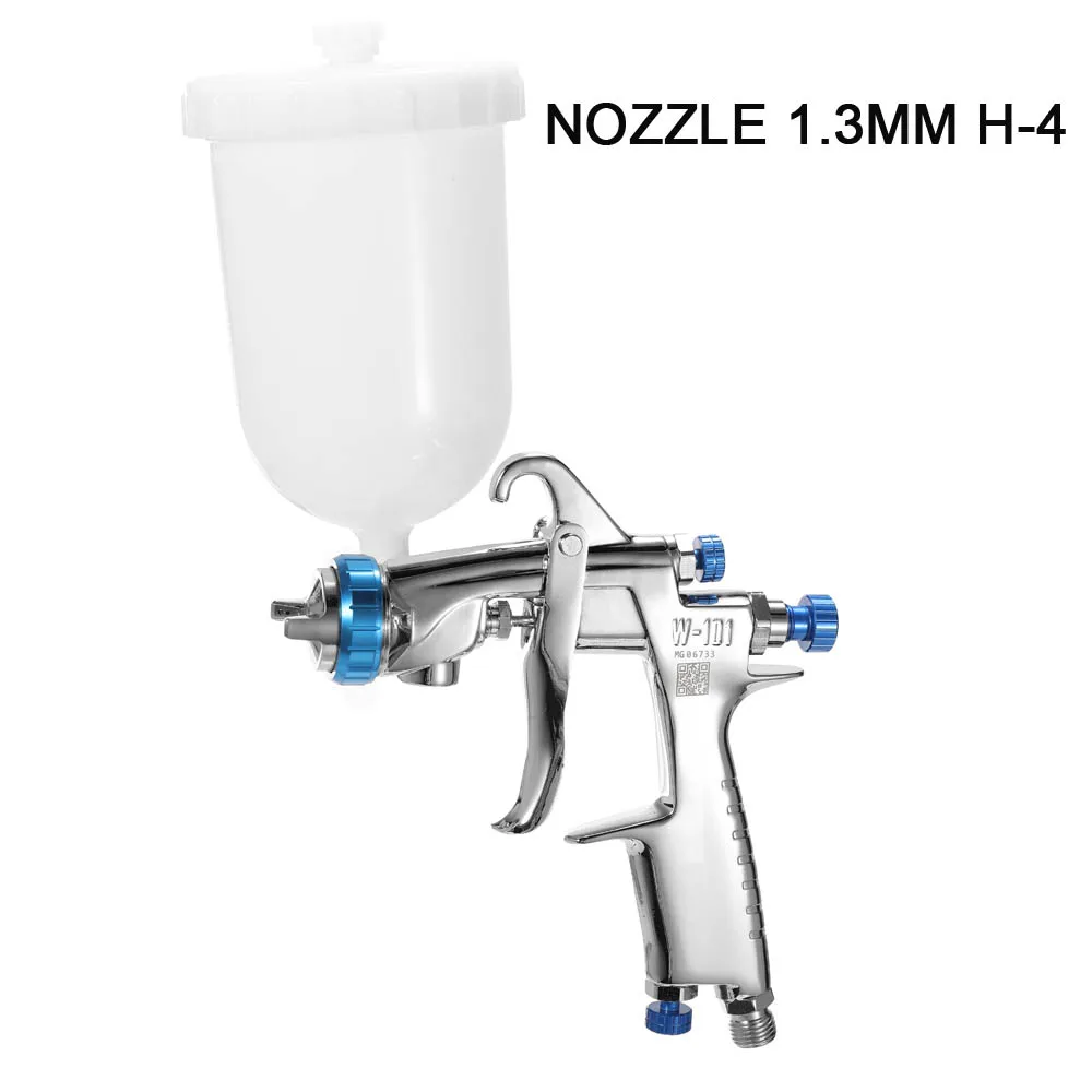 Nozzle 1.3mm H-4 Профессиональный 1,0/1,3/1,5/1,8 мм Пластик 400cc чашка пистолет-распылитель W-101 воздуха распылительный пистолет ручной пистолет распылитель W101 распылительный Воздушный пистолет-распылитель - Цвет: Nozzle 1.3mm H-4
