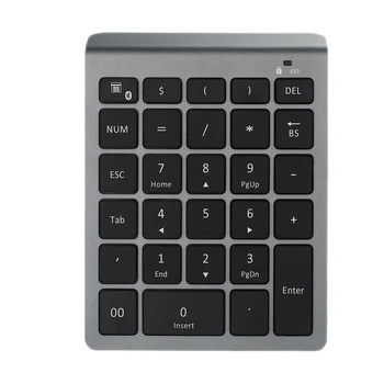 

Bluetooth Wireless Numeric Keypad 28 Keys Numpad Digital Keyboard Number Pad for Accounting Teller Windows Android Tablet Laptop