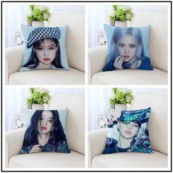 

BP Big Album THE ALBUM 17.7INCH Lovesick Girls LISA JENNIE JISOO ROSE Pillow Cover Case Home Decoartion Sofa Pillow
