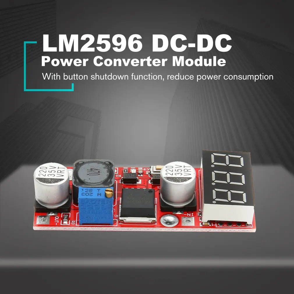 LM2596 Step понижающий модуль DC/DC 4,5-28 V до 1,3 V-25 V Регулируемый регулятор напряжения с светодиодный вольтметр