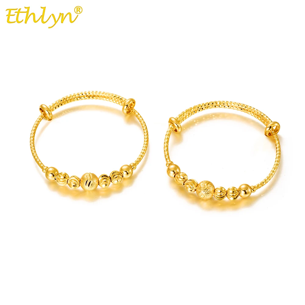 2Pcs/Lot Baby Bangles Arab Beads Bangle for Baby Kids Children Dubai African Middle Eastern Jewelry Gift bangle bracelet
