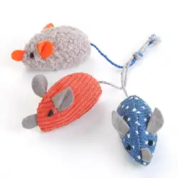 Плюшевая имитация игрушечная Мышка для кошки сопротивление укуса котенок забавная интерактивная игрушка
