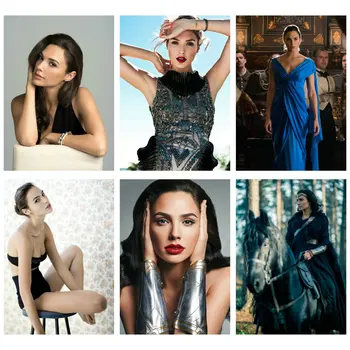 

Stickers Hot Sale 2020 New Fashion Show Wonder Woman Gal Gadot SEXY Actress Backless Portrait Photography Custom DIY Painted