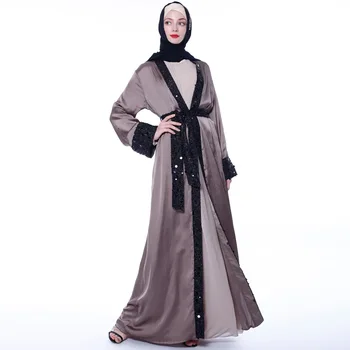

Sequins Muslim Open Abaya Full Dress Hijab Cardigan Kimono Loose Long Robe Gowns kaftan Ramadan abaya dubai Islamic Prayer