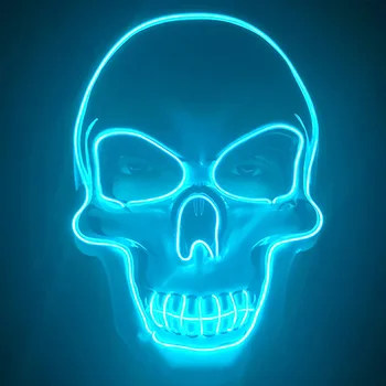

LED EL Cold Light Voice Control Mask Halloween Bar KTV Masquerade Luminous Glowing Mask Party Cosplay Flashing Face Mask