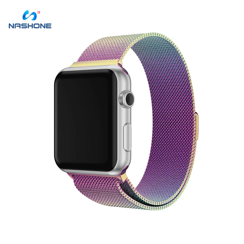 

F10 Milanese Strap For Apple Watch band Loop 38 42mm Stainless Steel Bracelet wrist watchband magnetic buckle Fit for IWO 8 4
