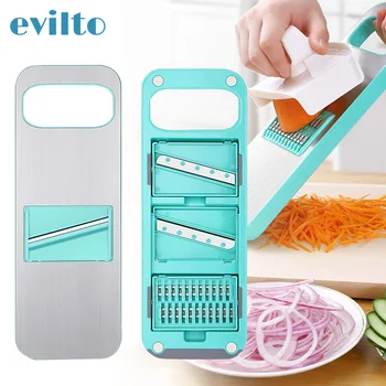 

Kitchen Gadget Multi-function Vegetable Cutter Mandoline Potato Grater Carrot Slicer Stainless Steel Food Shredder Magnet Holder