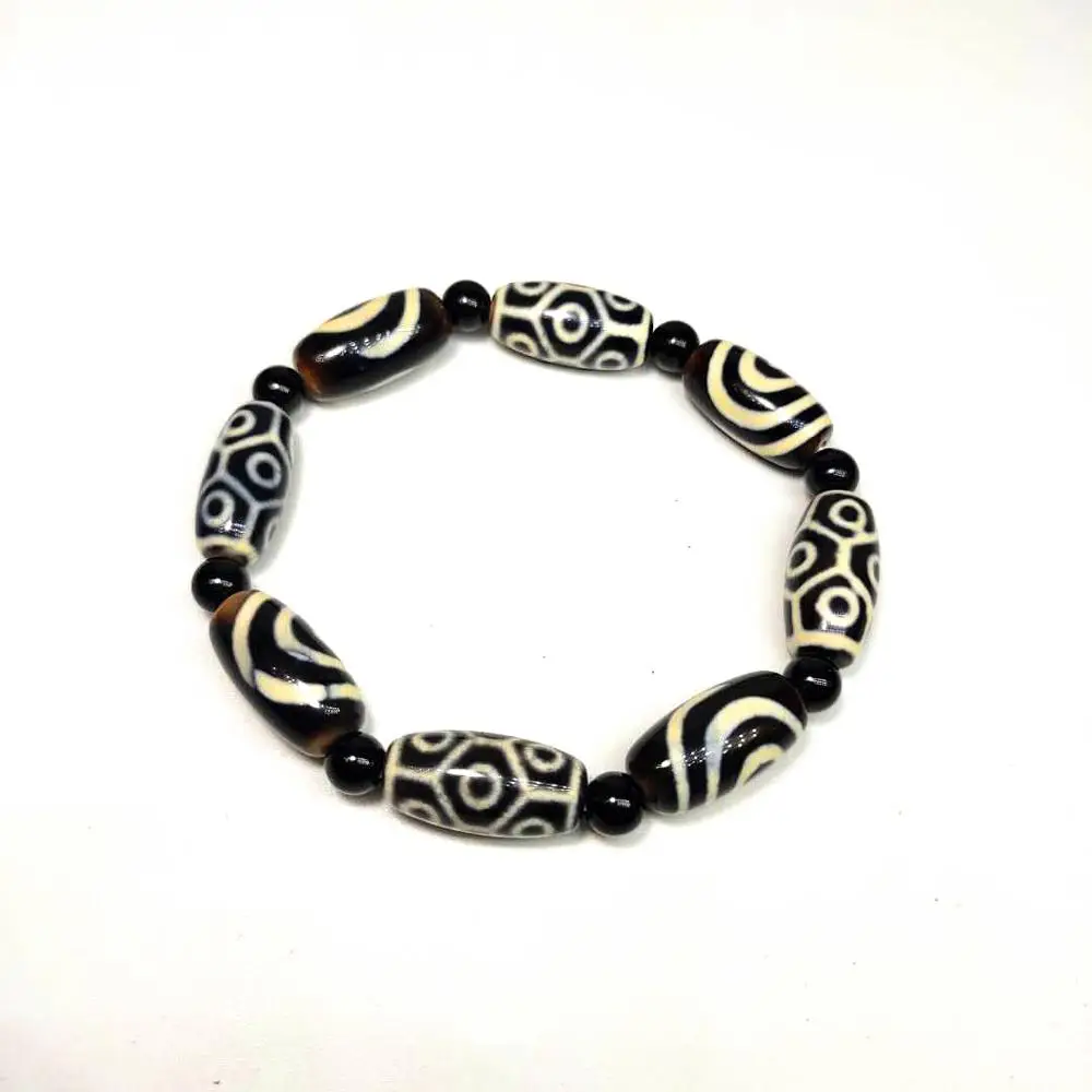 

Мужские и женские ювелирные изделия браслет Тибетский Агат DZI бусины черепаховый 9 глаз спиральный узор бусины строка
