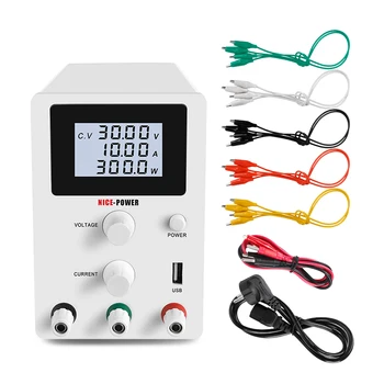 

USB Lab DC Power Supply Adjustable 30V 10A 60V 5A Laboratory Bench Power Source Regulator 10mV 1mA for plating repair phone