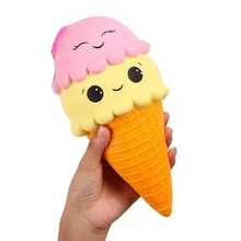 Kawaii – Squishies Jumbo à montée lente, cône de crème glacée, jouets à presser parfumés de décompression
