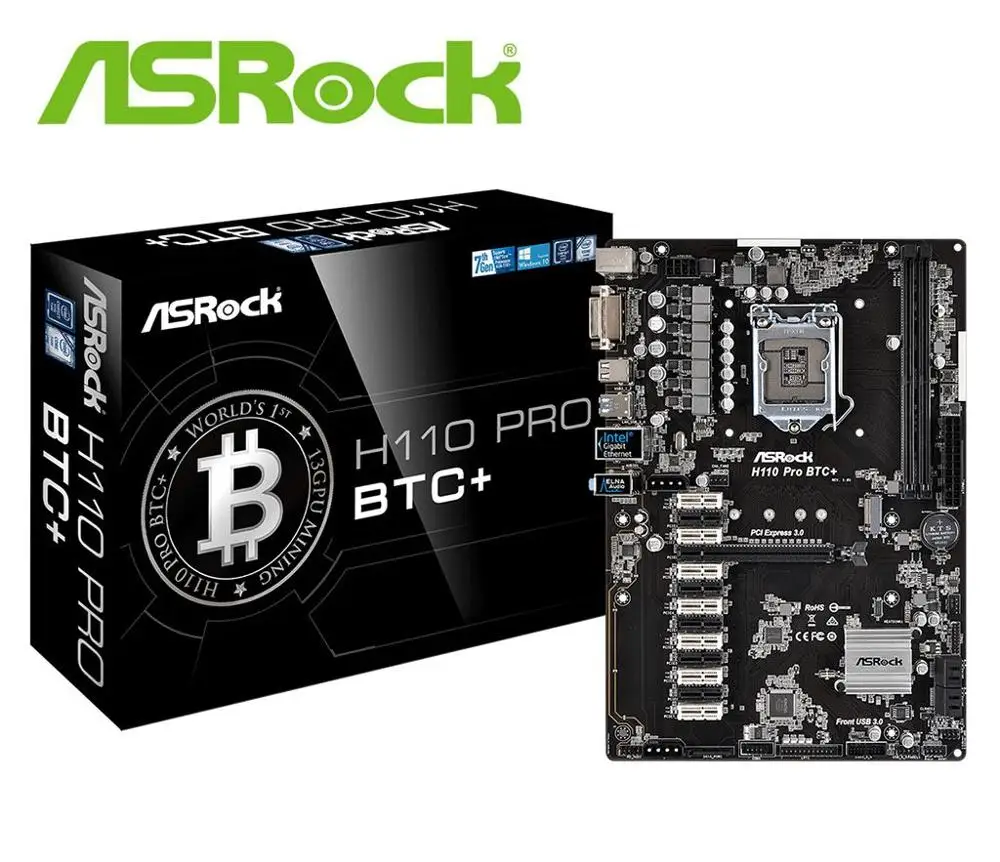 Новая Материнская плата ASRock H110 PRO BTC + LGA 1151 DDR4 для настольных ПК | Компьютеры и офис