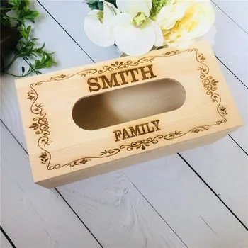 

Custom Wooden Tissue Box Personalized Paper Napkin Storage Box Rustic Wedding Tissue Box Container Tissue Holder