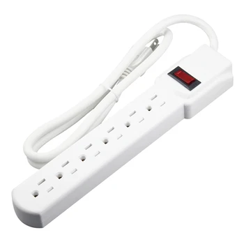 

Flame Retardant Portable Accessories Durable Electrical Plug Sockets Safe Surge Protector With 6 Outlet Power Strip Practical