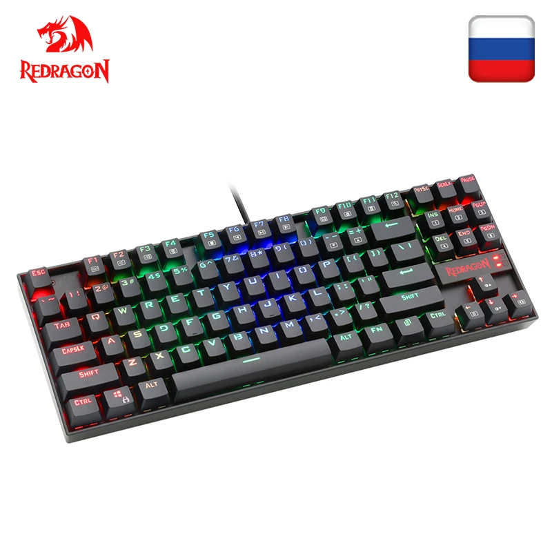 Redragon K552 алюминиевая USB Механическая игровая клавиатура синий переключатель DIY