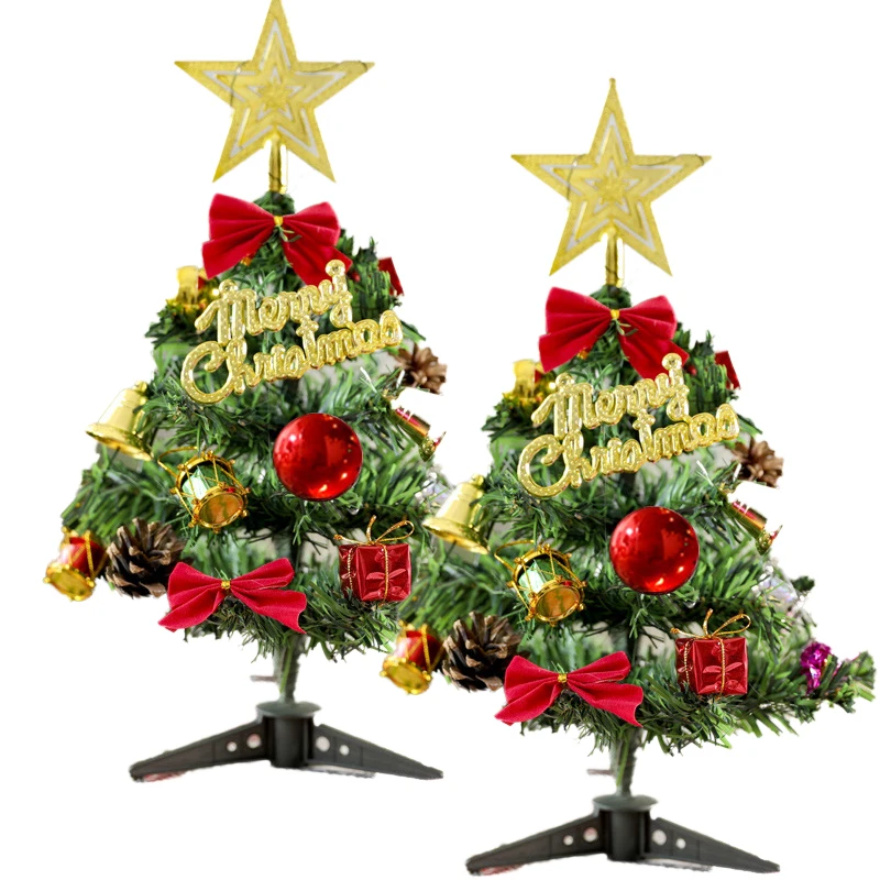 2022 Mini Christmas Tree Set With Lights Christmas Decoration 30Cm Desktop Christmas Tree Mall Layout Xmas Supplies|Trees| - Aliexpress