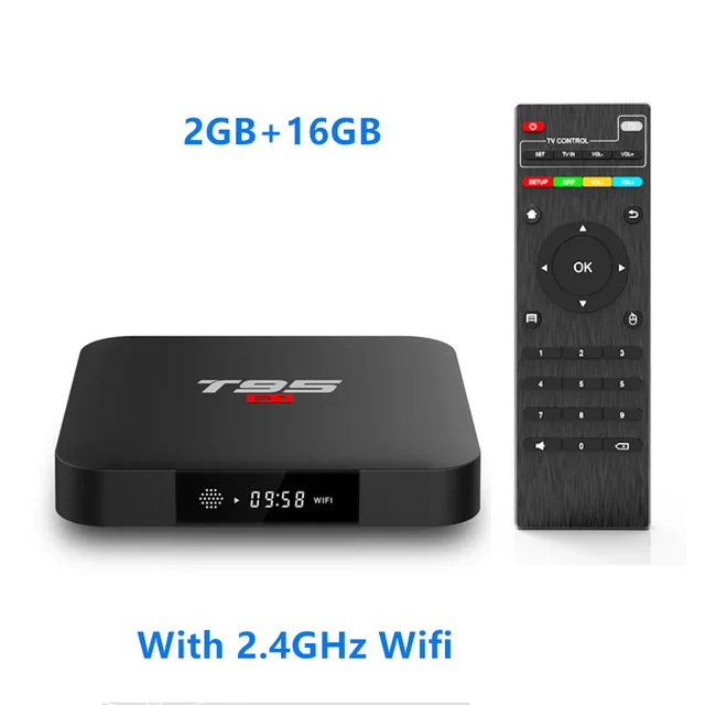 T95 S1 Голосовое управление Amlogic S905W Android 7,1 tv Box 2 Гб 16 Гб Smart tv 4K H.264 HD медиаплеер 2,4G Wifi Беспроводная приставка - Цвет: 2G 16G