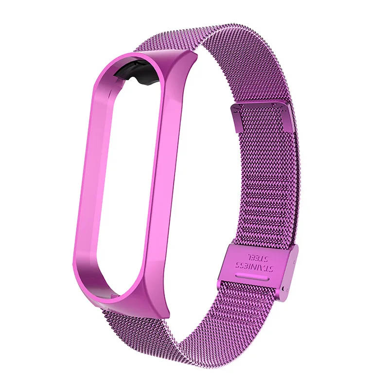 Buckle Purple Leecnuo Xiaomi mi браслет mi Band 4 ремешок металлический браслет из нержавеющей стали ремешок на запястье mi lanese магнит/Пряжка mi Band ремешок - Цвет ремешка: Buckle Purple
