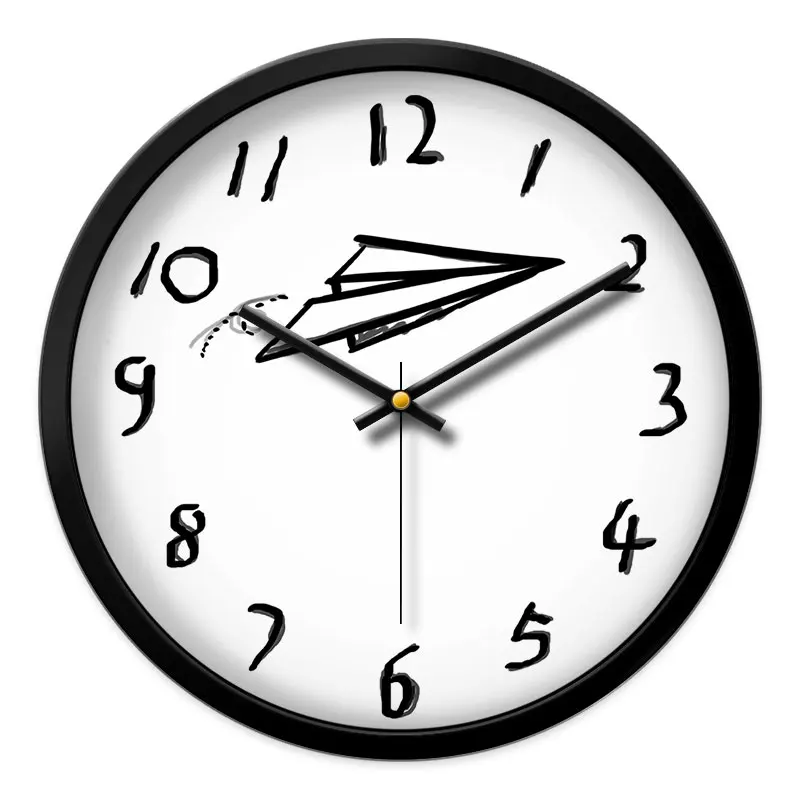 

Metal Wall Clock Large Creative Graffiti Second Dimension Clocks Wall Home Decor Living Room Modern Silent Wanduhr Gift FZ254
