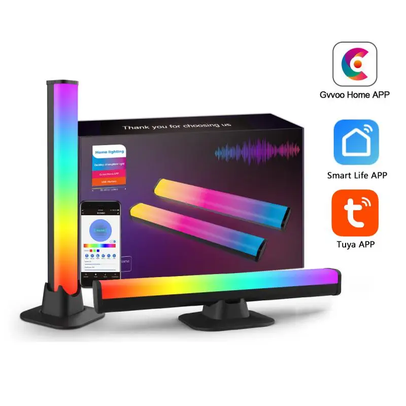 Tuya Smart WiFi RGB Music LED Ambient Light ,Smart LED Light Bars ,Works with Tuya APP ,Play Light Bar for PC Gaming TV Room 